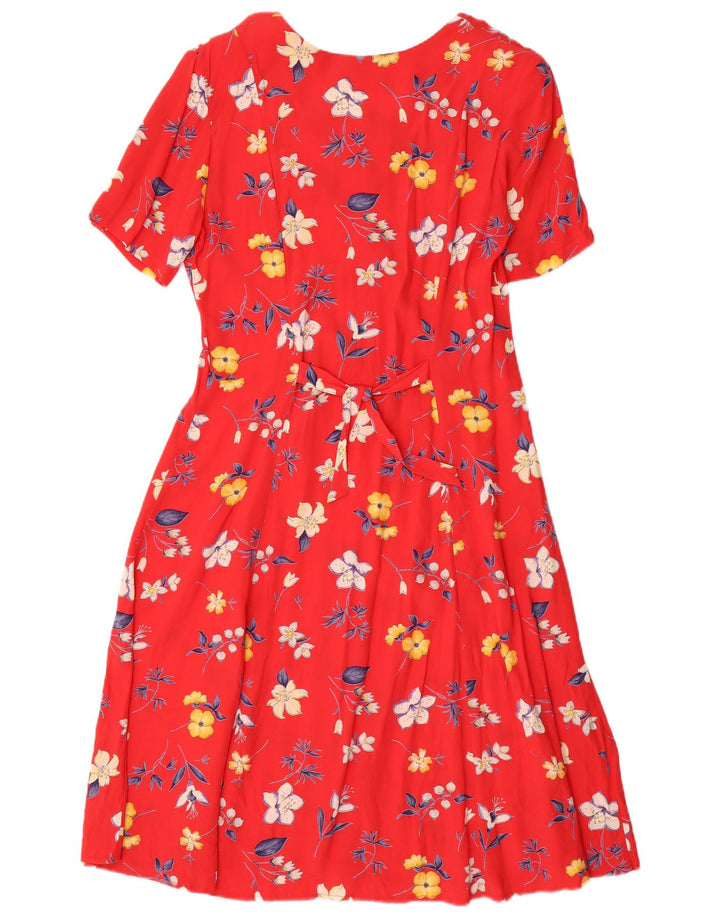 Vilona Moda Vestido acampanado para mujer EU 38 Viscosa floral roja mediana