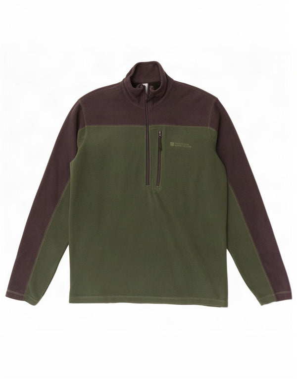 Jersey de forro polar con cremallera y cuello para hombre de Mountain Warehouse XS Verde color block