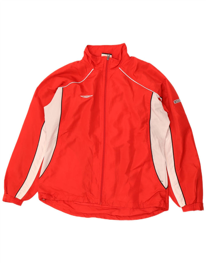 Umbro Chaqueta superior de chándal con gráfico para hombre XL Poliéster color block rojo