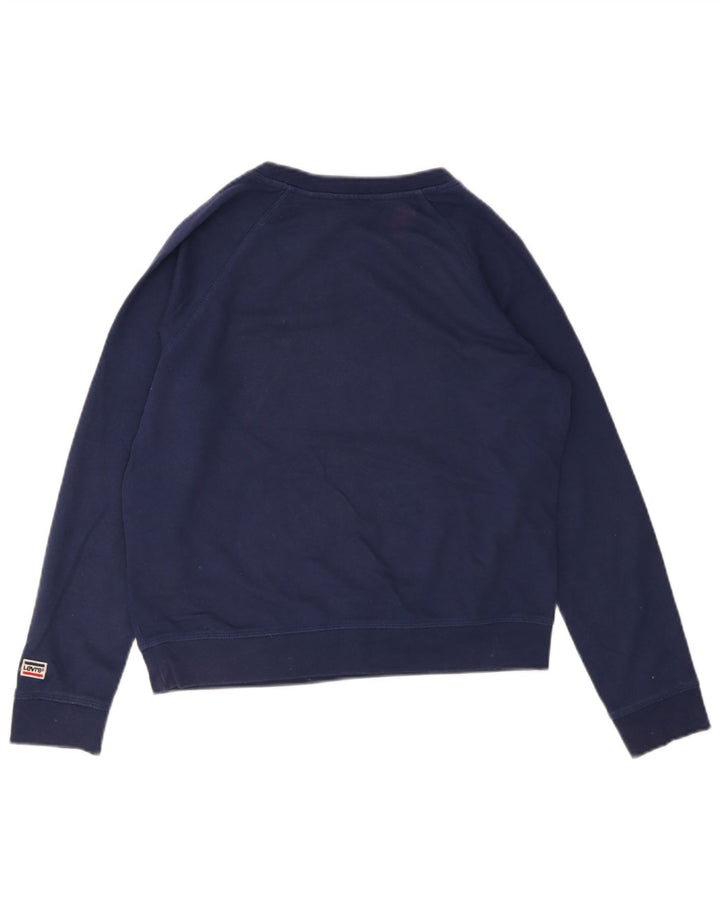 Levi's Sudadera gráfica para mujer Jumper UK 14 Medium Azul marino Algodón