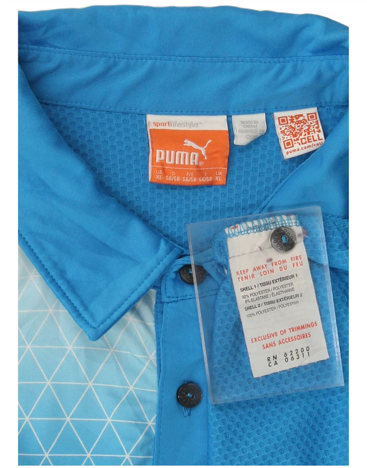 PUMA Polo para hombre XL Azul Colorblock Poliéster