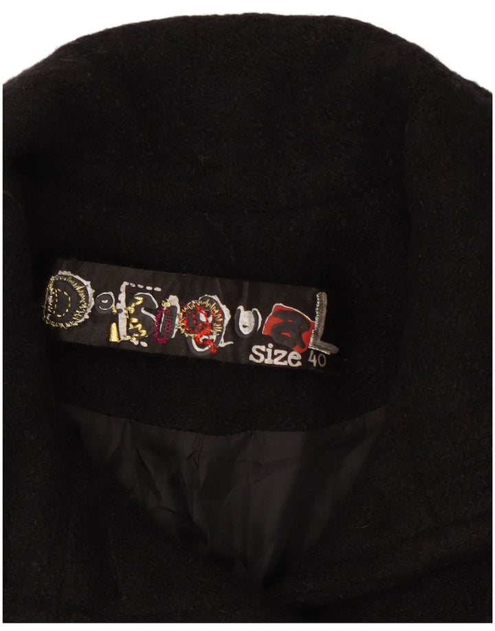 Abrigo Desigual Mujer Patrón Abstracto EU 40 Mediano Negro