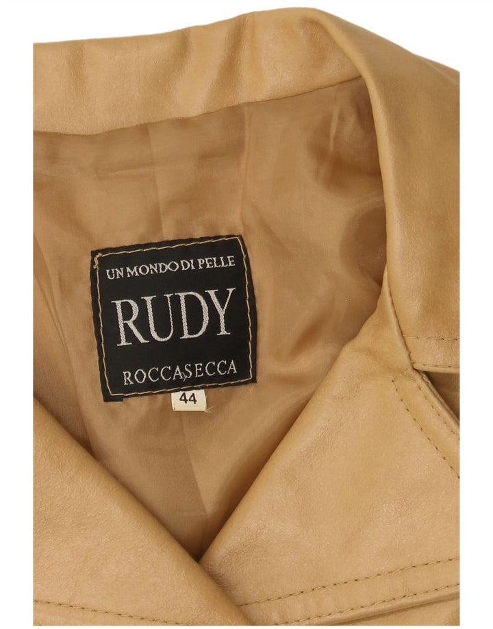 Chaqueta de cuero vintage para mujer IT 44 Cuero beige medio