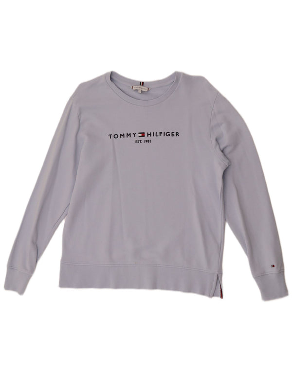 Tommy Hilfiger Sudadera gráfica para mujer Jumper UK 14 Algodón azul medio