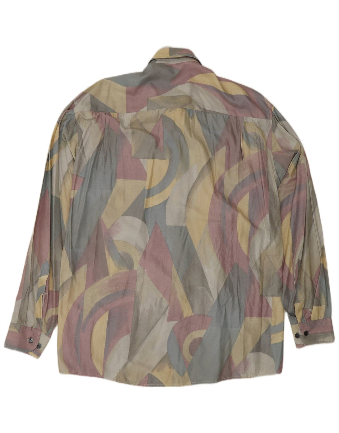 CASA MODA Camisa Hombre Estampado Abstracto Talla 40 Mediana Viscosa Multicolor