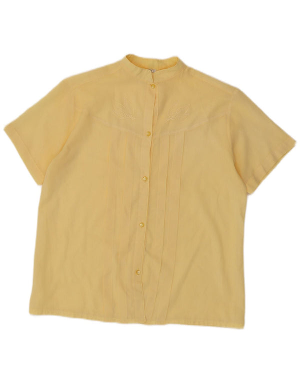 Ambra Blusa de manga corta para mujer UK 44 Poliéster amarillo medio