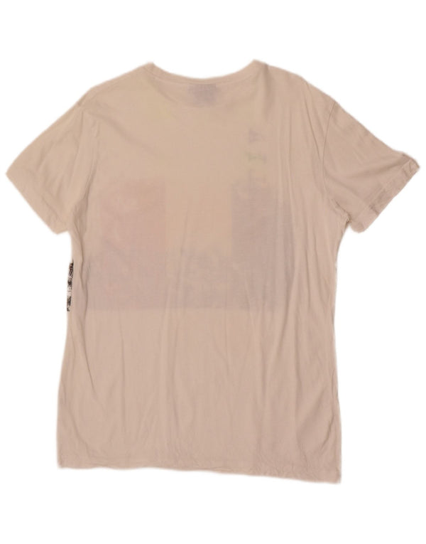 Lotto Mens Italia Graphic Camiseta Top Grande Algodón Blanco