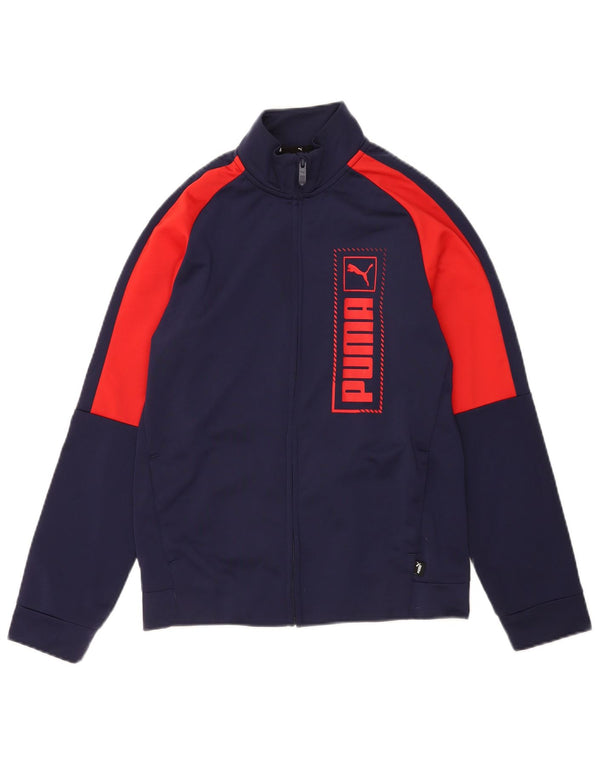 Puma - Chaqueta de chándal con gráfico para niño, 13-14 años, color azul marino