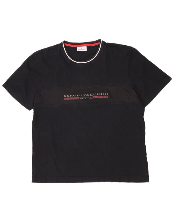 Sergio Tacchini Camiseta gráfica para hombre Top 2XL Negro