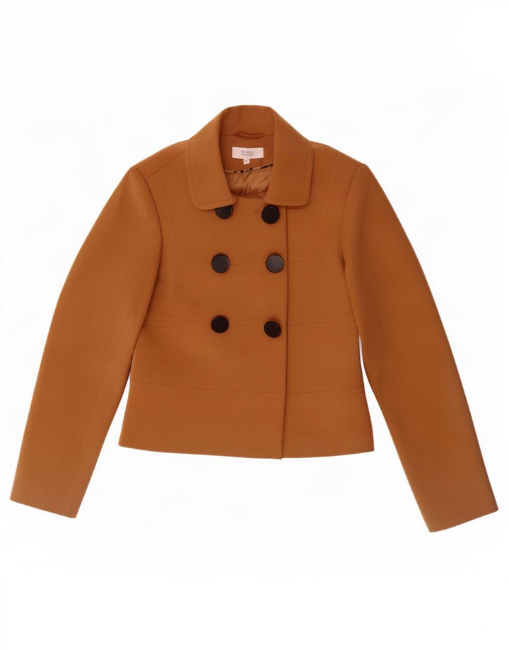 Marks & Spencer Chaqueta tipo blazer con doble botonadura para mujer UK 8 Small Beige