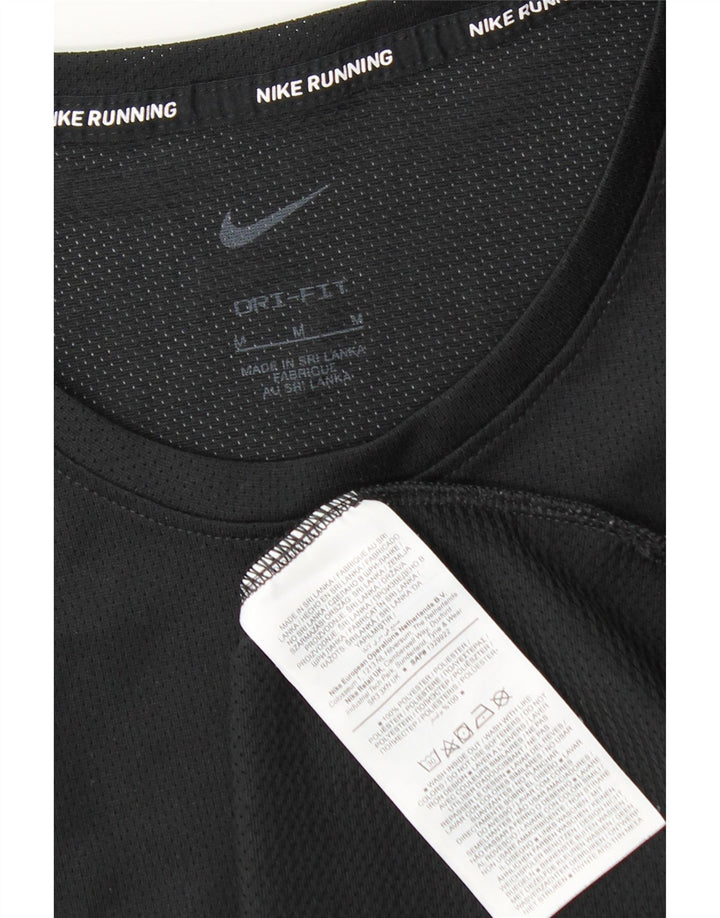Camiseta Nike Dri Fit para hombre Top poliéster negro mediano