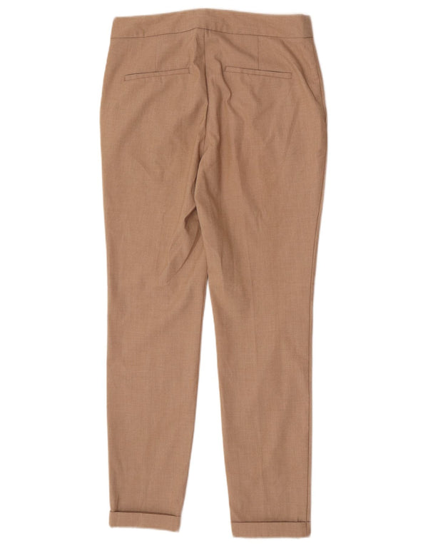 Zara Mujer Pantalón De Traje Slim EU 34 2XS W24 L27 Beige Poliéster