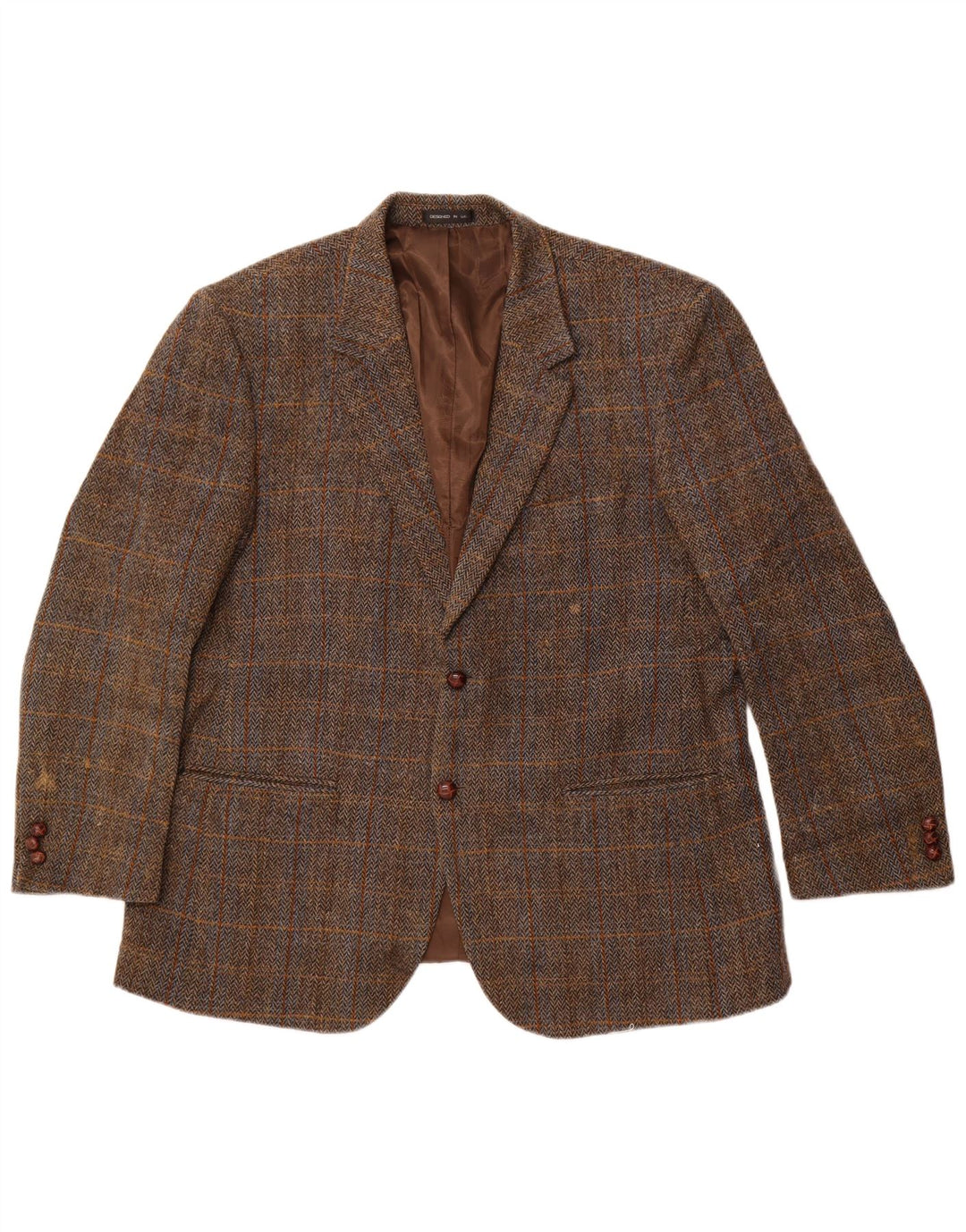Walker and Hawkes Harris Tweed Blazer Chaqueta para Hombre IT 46 3XL Marrón