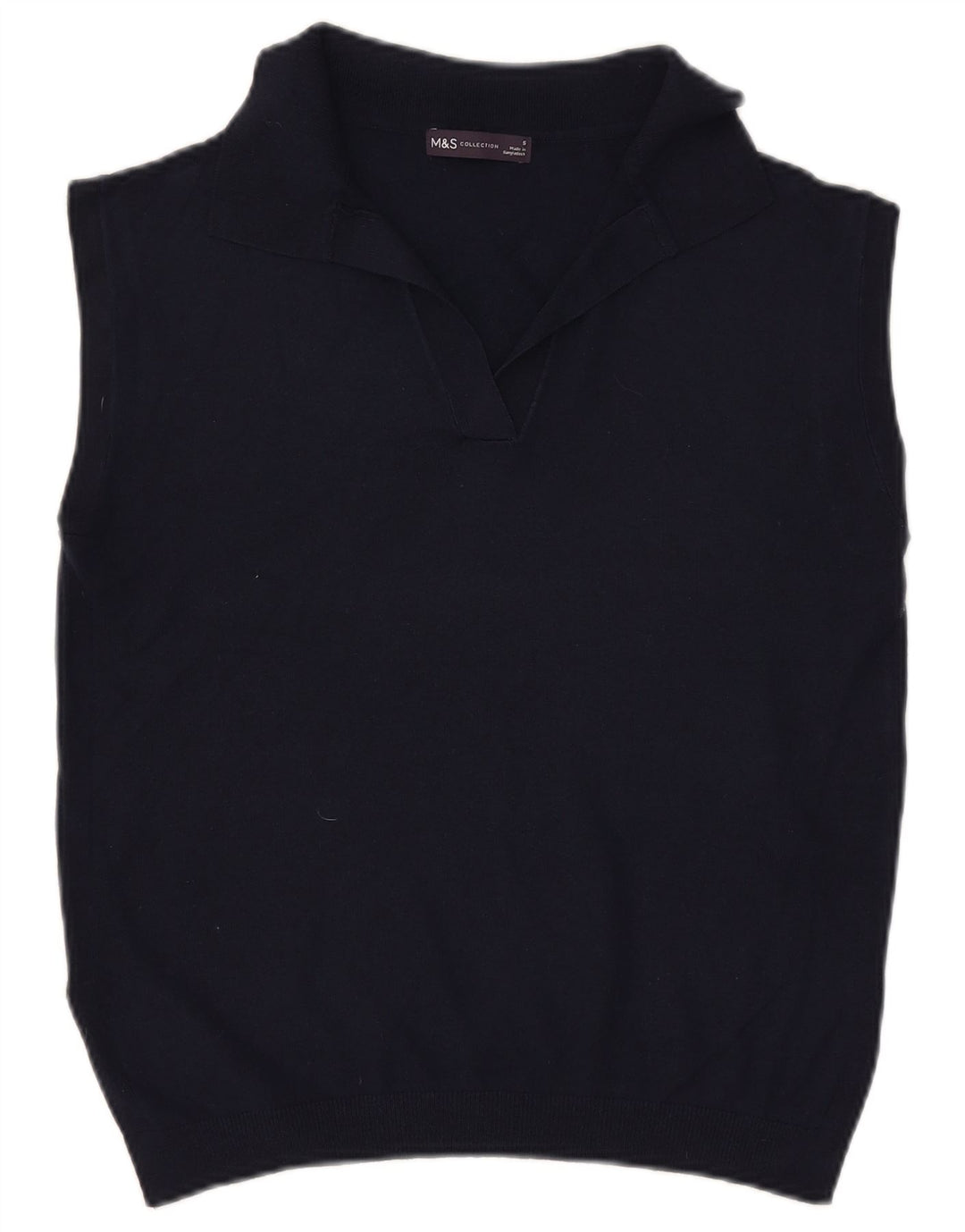Marks & Spencer Camiseta sin mangas para mujer UK 10 Small Azul marino Poliéster