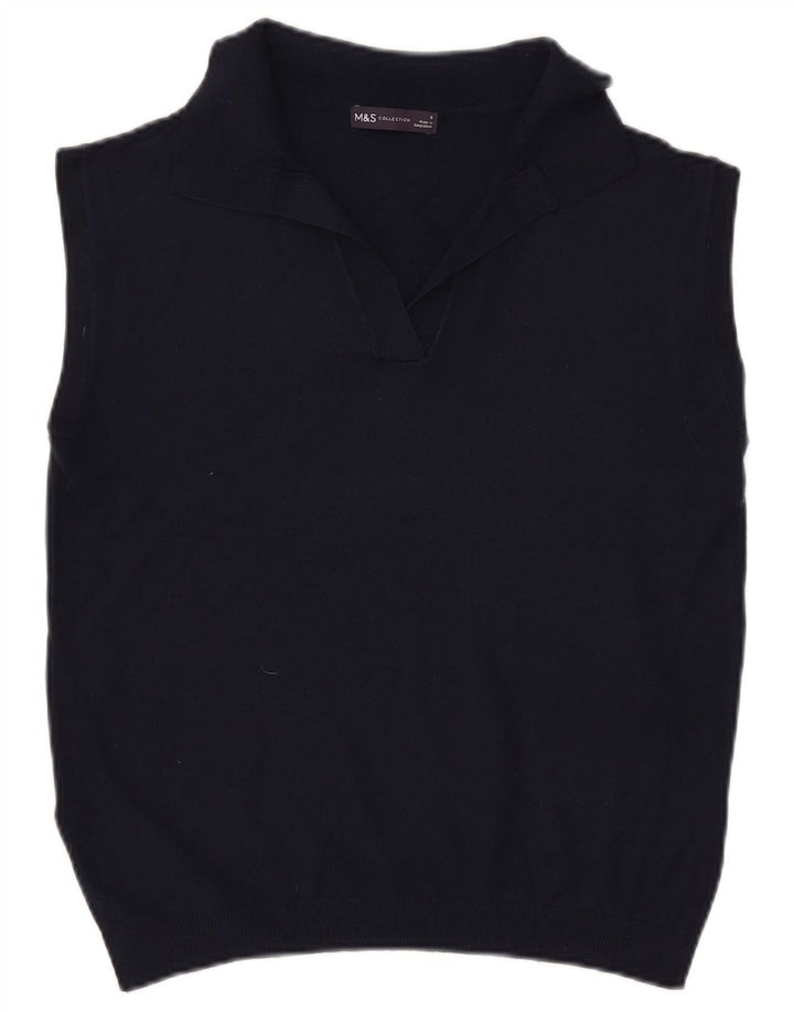Marks & Spencer Camiseta sin mangas para mujer UK 10 Small Azul marino Poliéster