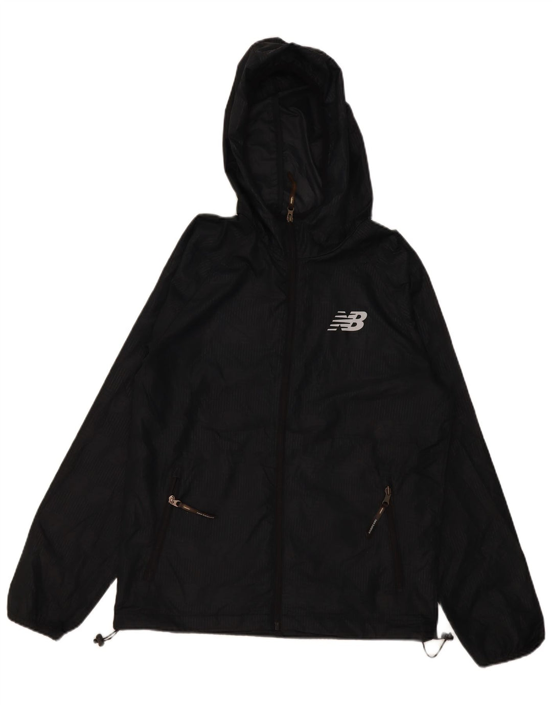 New Balance Chaqueta impermeable con capucha gráfica para hombre UK 36 Small Poliéster negro