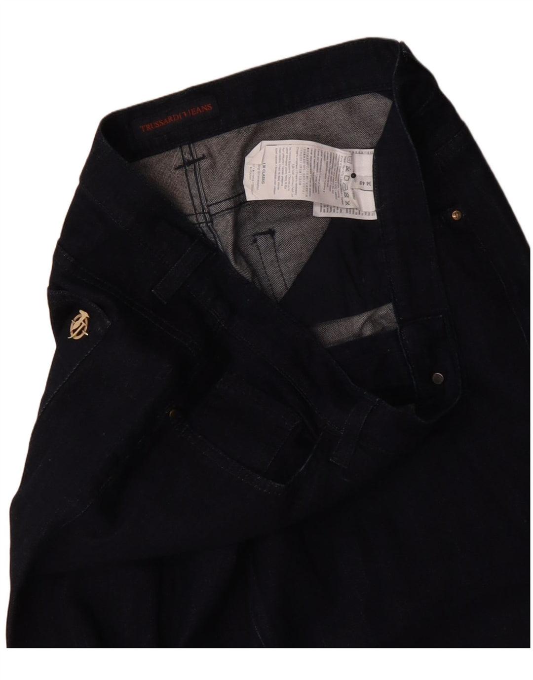 Vaqueros Trussardi Mujer Rectos IT 48 XL W34 L28 Azul Marino Poliéster