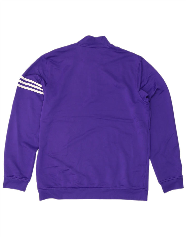 ADIDAS Hombres Climalite Zip Neck Sudadera Jumper Grande Púrpura Poliéster