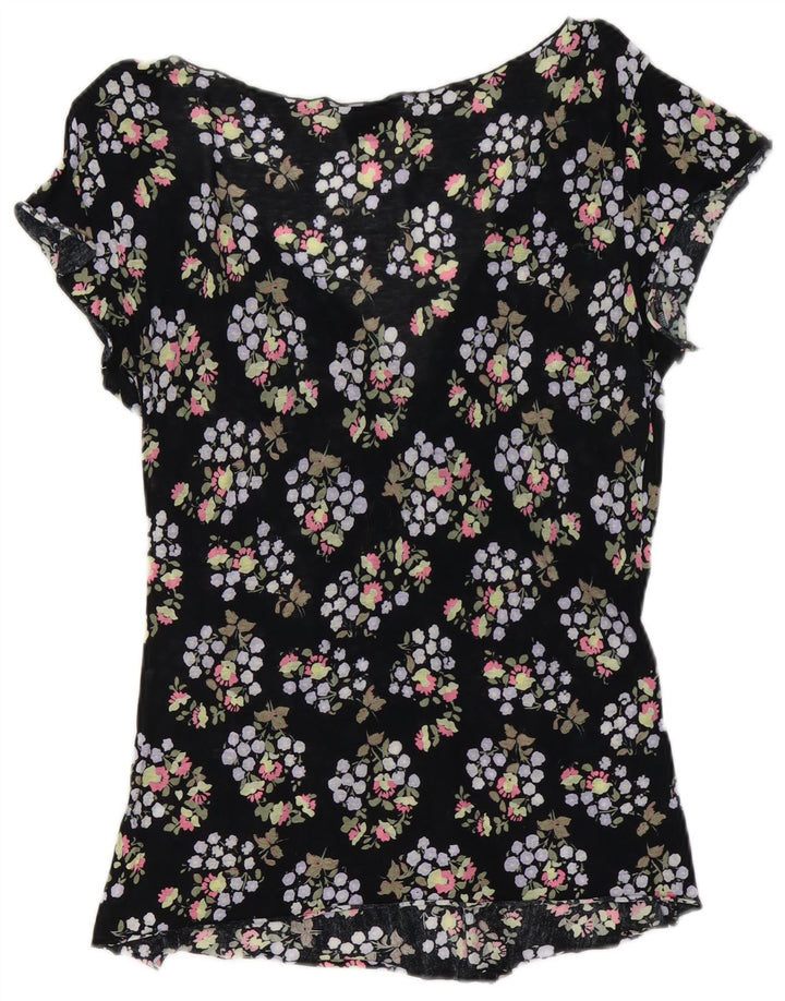 Max & Co. Blusa para mujer Top UK 10 Small Black Floral