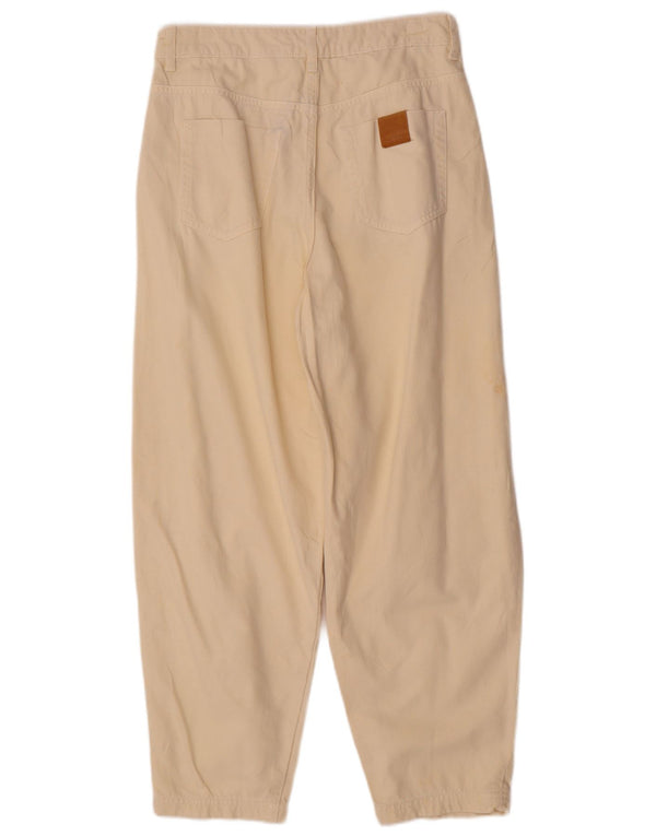Zara Pantalones Casuales De Talle Alto Y Ajuste Holgado para Mujer EU 38 Small W28 L26 Beige