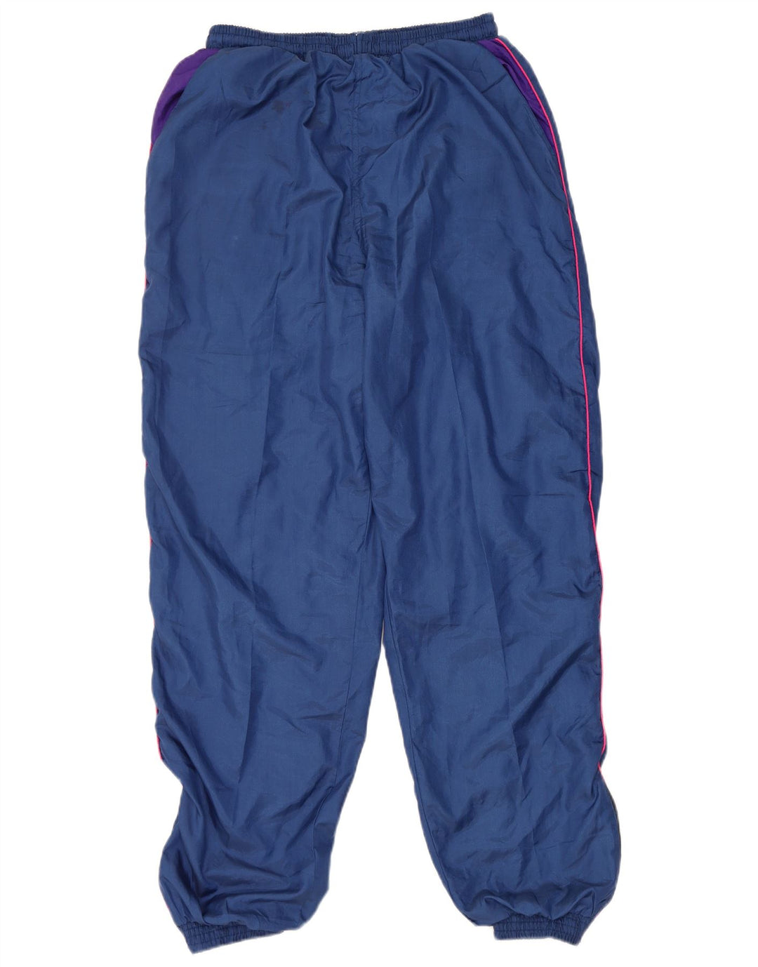 Vintage hombres chándal pantalones joggers grande azul marino poliéster