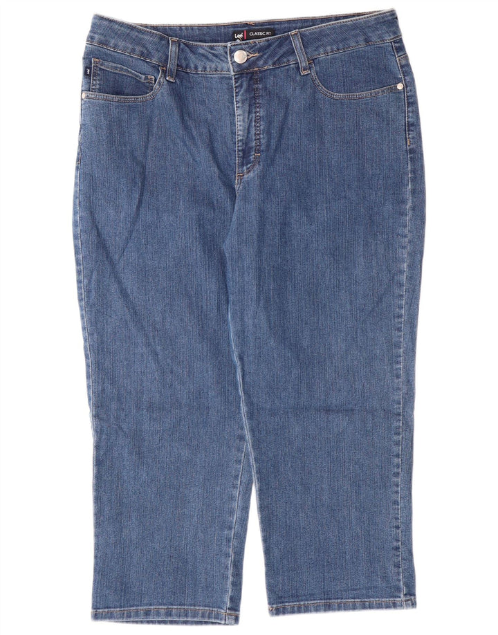 LEE Vaqueros capri de ajuste clásico para mujer US 16 2XL W34 L22 Algodón azul