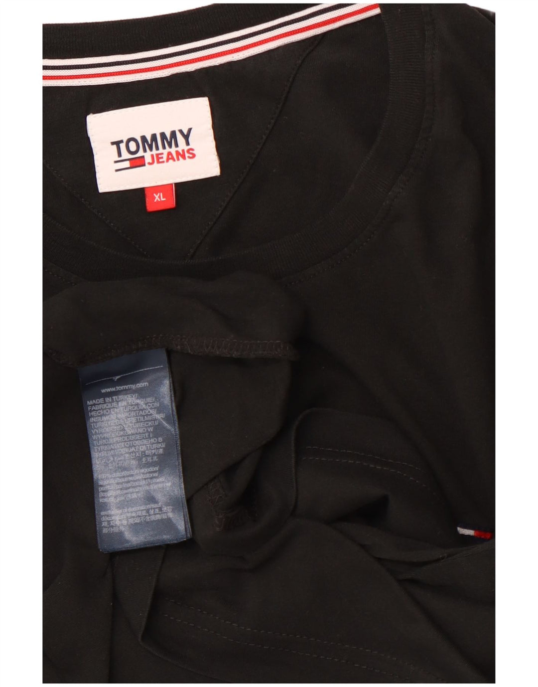 TOMMY HILFIGER Camiseta Hombre Top XL Algodón Negro