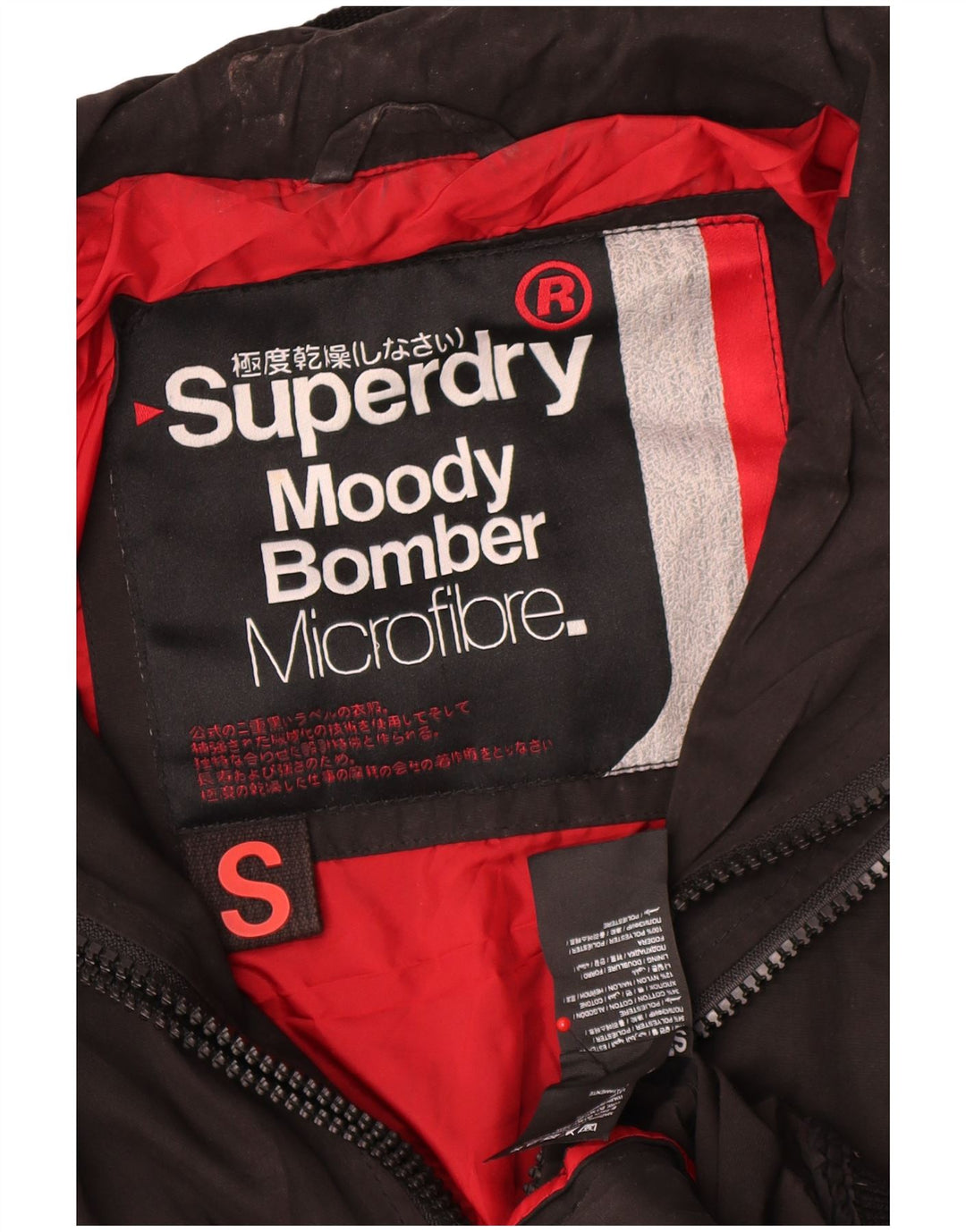 Superdry Chaqueta Bomber para Hombre UK 36 Small Poliéster Negro