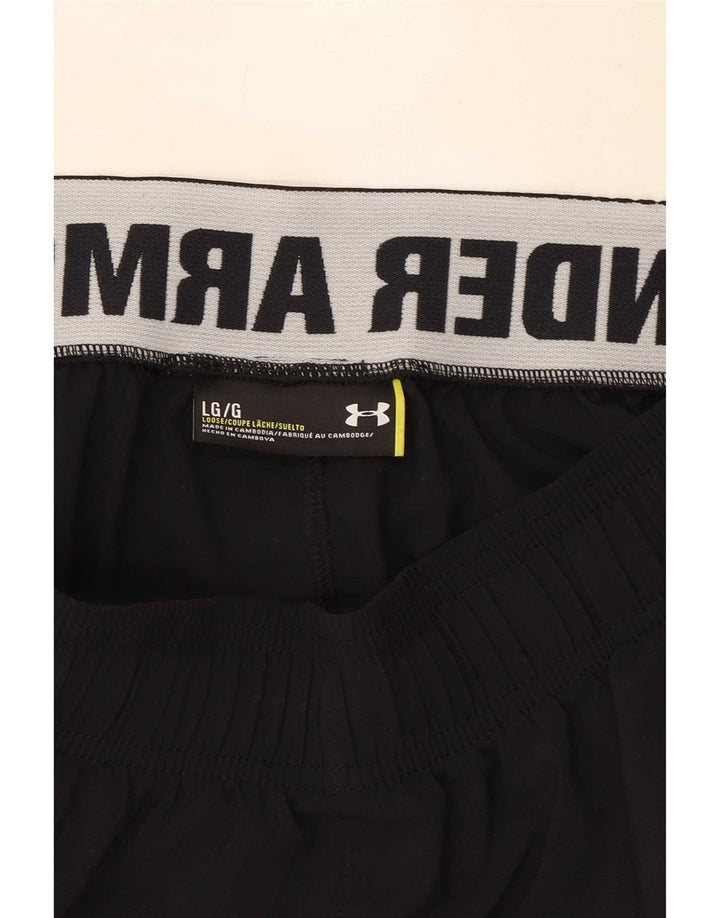 Under Armour Pantalones cortos deportivos con gráficos para hombre, talla grande, negro