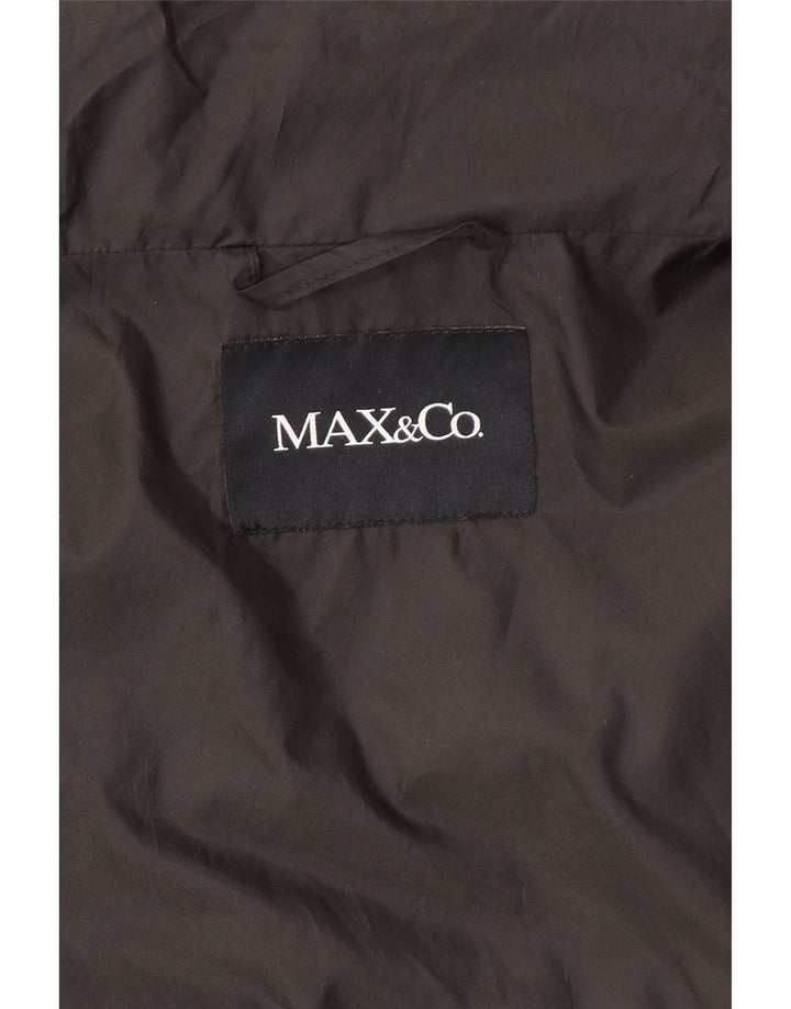 Max & Co. Chaqueta acolchada de manga corta para mujer UK 40 Mediana Poliéster negro