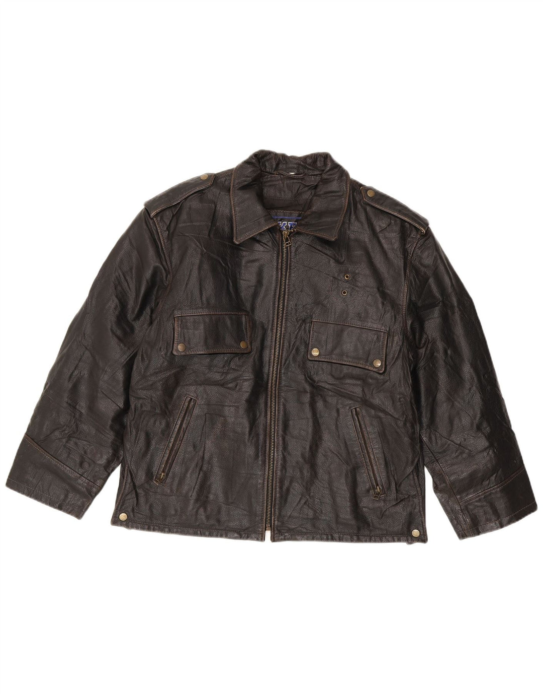 Bikers Chaqueta motera de cuero para hombre IT 52 XL Cuero marrón
