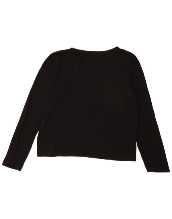 Zara Mujer Top Manga Larga ES 40 XL Algodón Negro