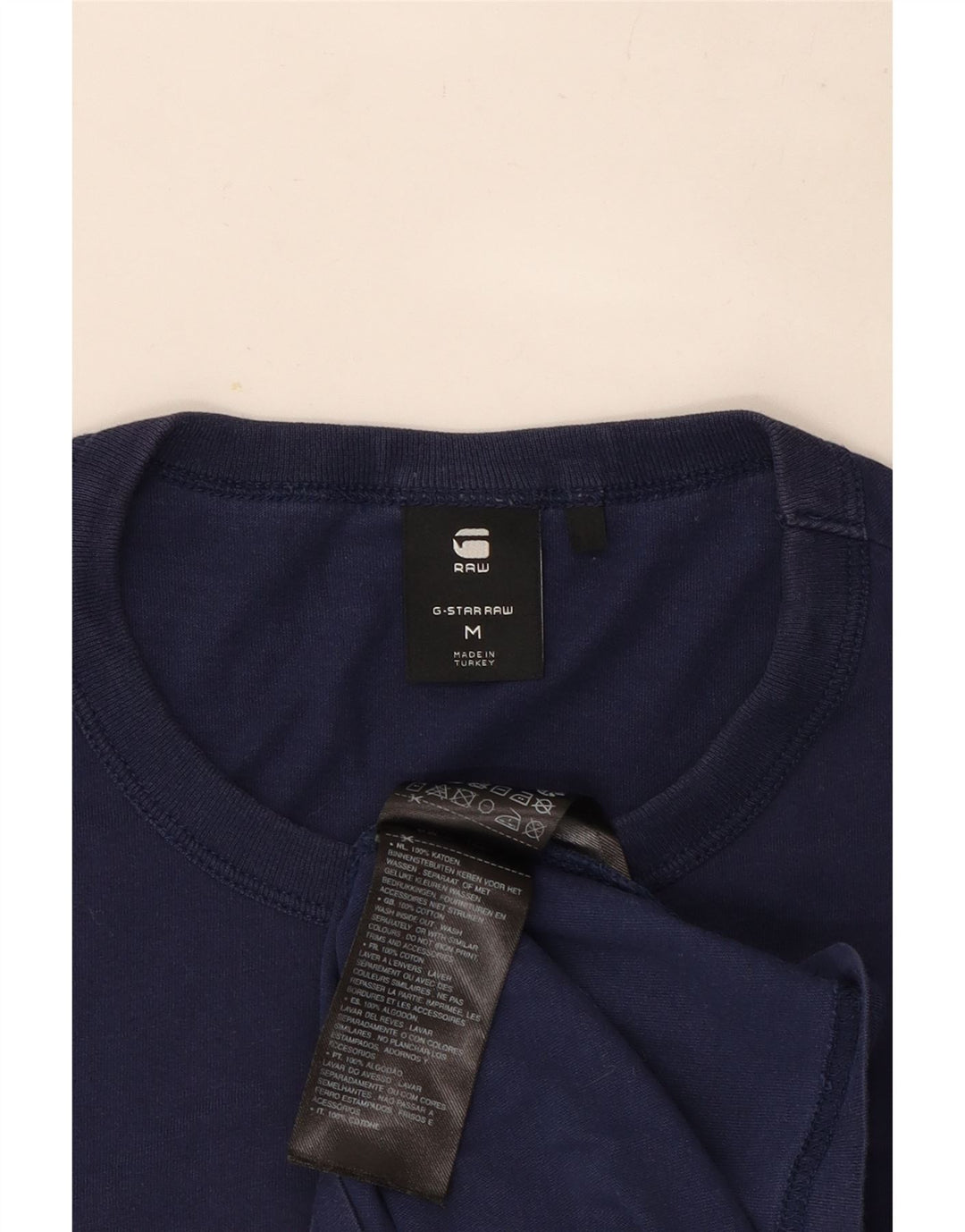 G-Star Hombre Camiseta Gráfica Top Medium Azul Marino Algodón
