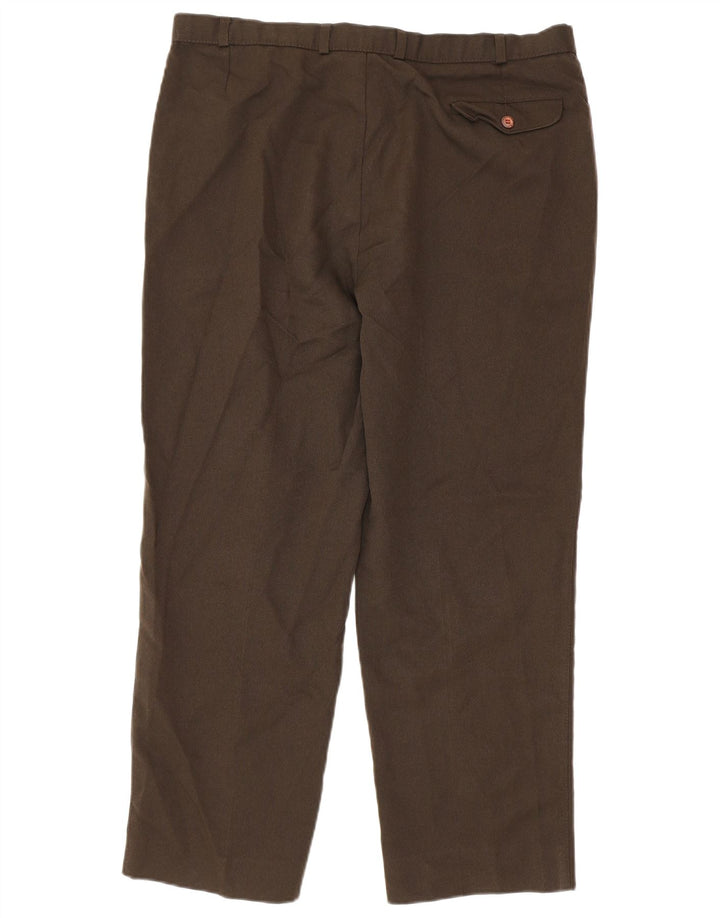 Marks & Spencer Pantalones casuales cónicos para hombre W38 L31 Poliéster marrón