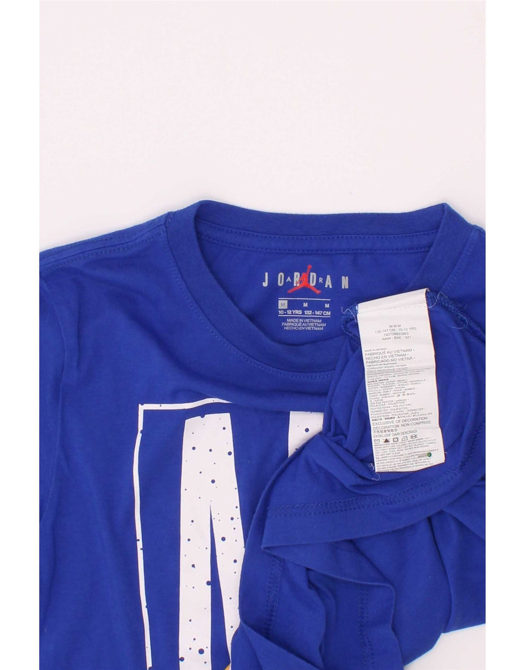 Jordan Camiseta Gráfica para Niños Top 10-11 Años Azul Medio Algodón