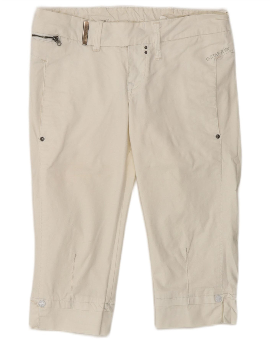 Bermudas G-Star Mujer W26 Small Blanco Algodón