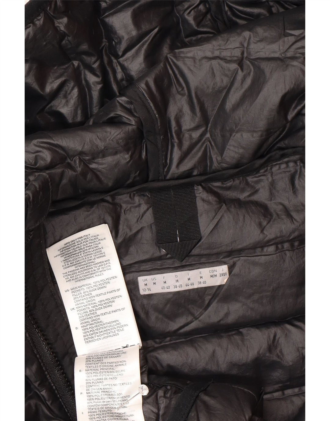 Adidas Chaqueta acolchada con capucha para mujer UK 12/14 Medium Negro Poliéster Deportes