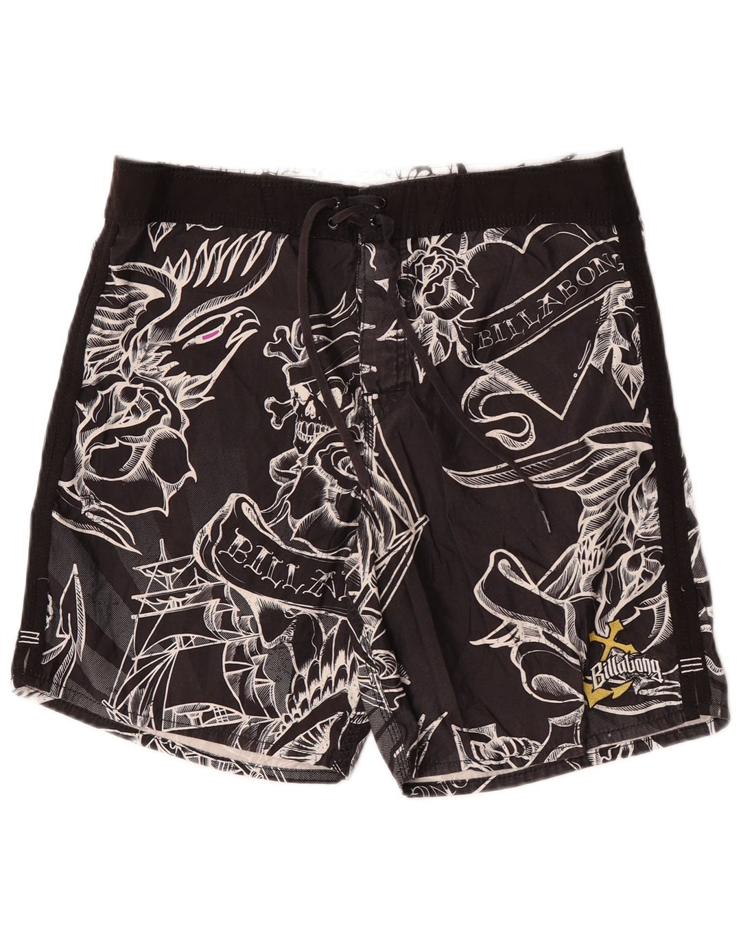 Billabong Mens Graphic Bañador Shorts Grande Poliéster Floral Negro