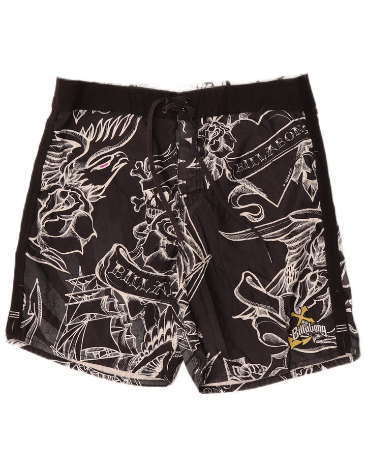 Billabong Mens Graphic Bañador Shorts Grande Poliéster Floral Negro