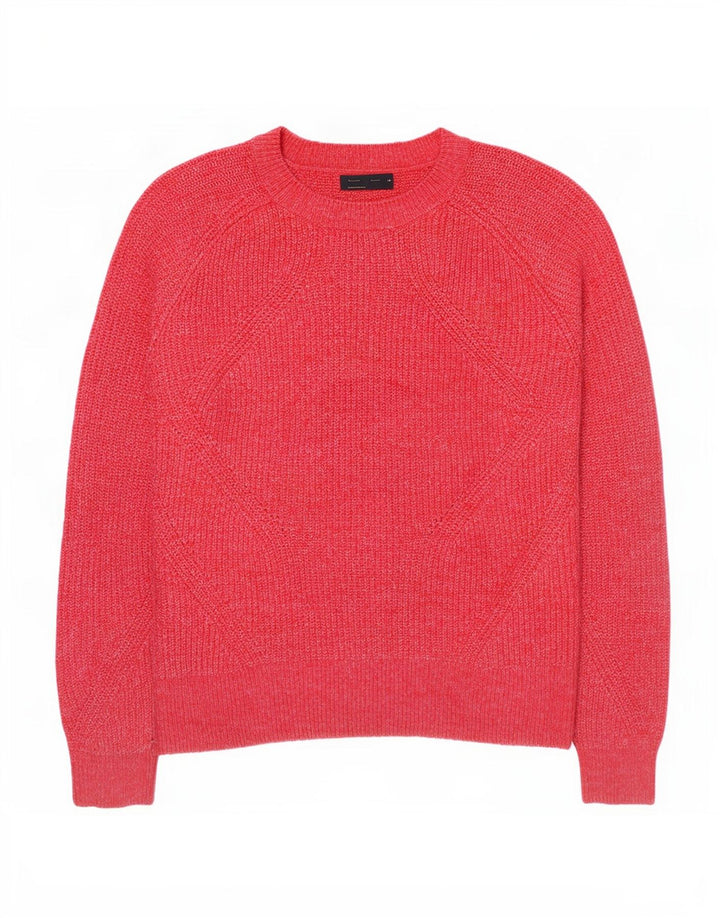Marks & Spencer Suéter tipo jersey con cuello redondo para mujer, Reino Unido 44, mediano, moteado en rosa
