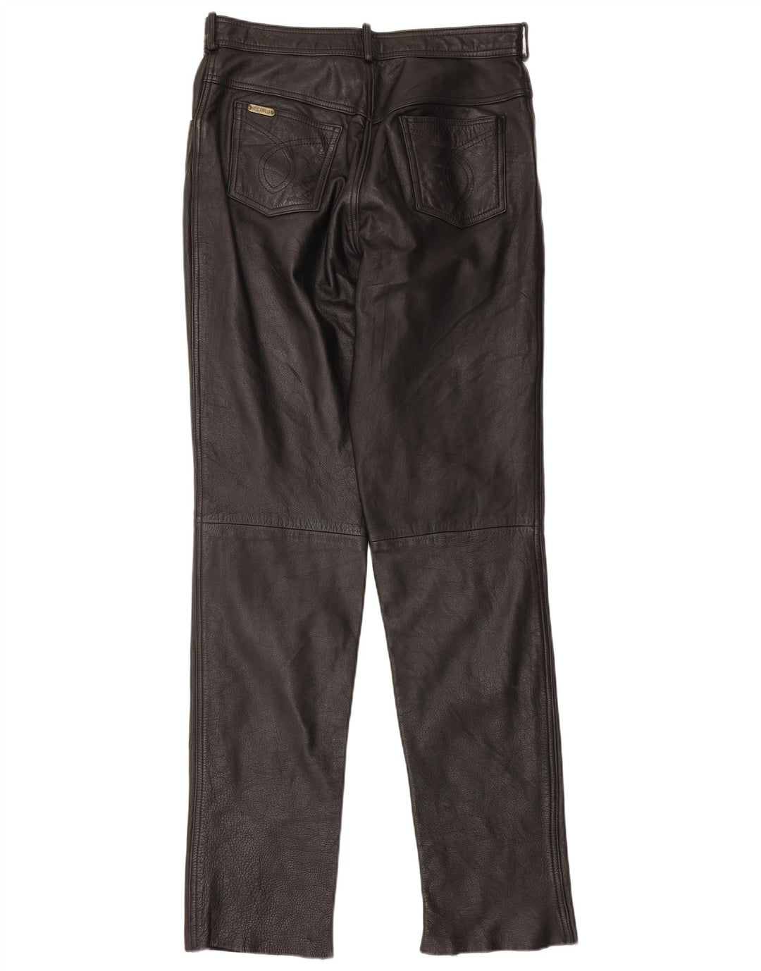 Linus Hombre Pantalones De Cuero Slim W34 L34 Negro
