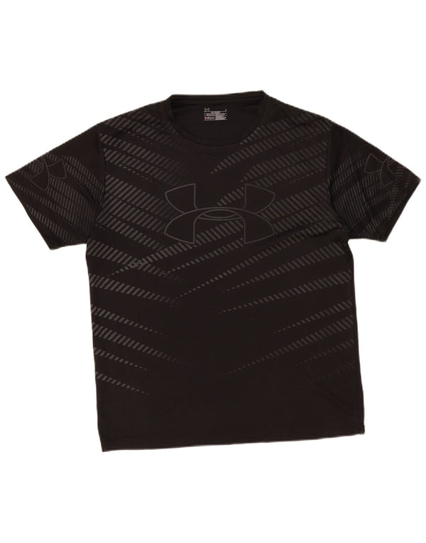 Under Armour Camiseta gráfica Heat Gear para mujer, talla 40, talla grande, color negro a rayas