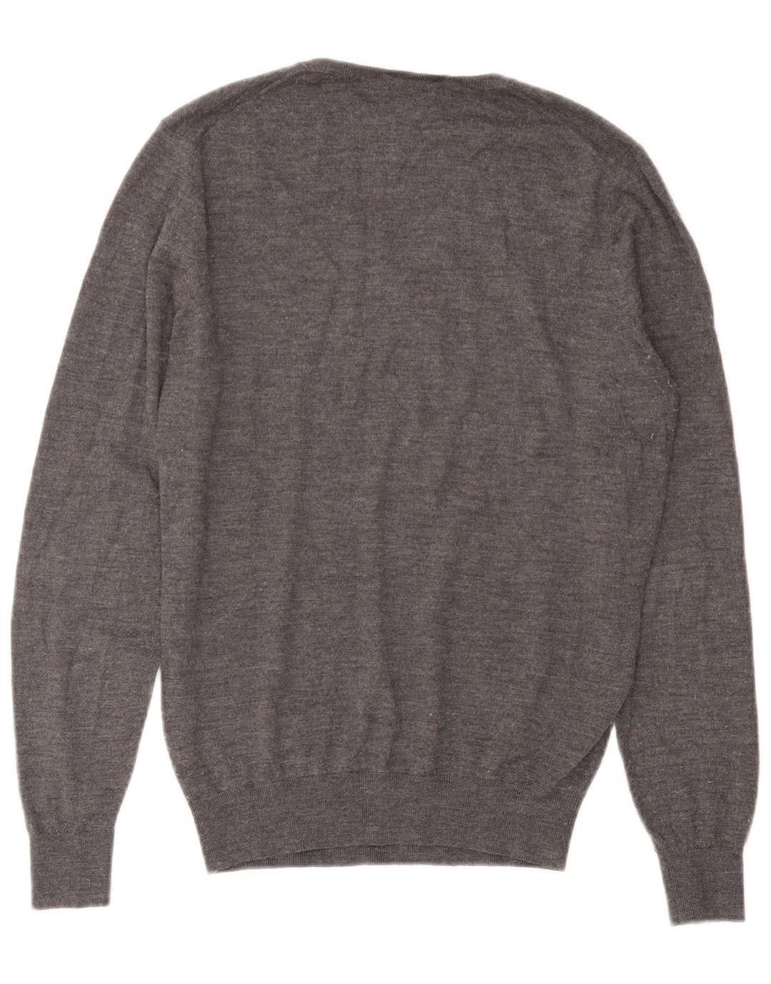Massimo Dutti Jersey Con Cuello En V Hombre Large Lana Gris