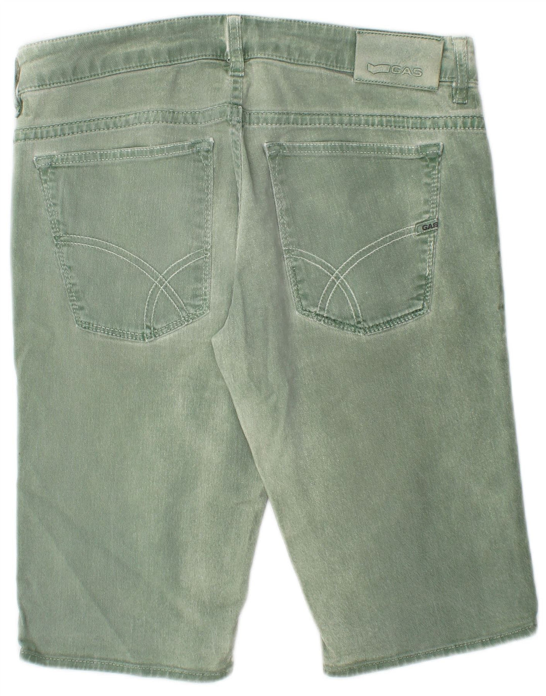 Shorts vaqueros para hombre Gas W32 Algodón verde medio