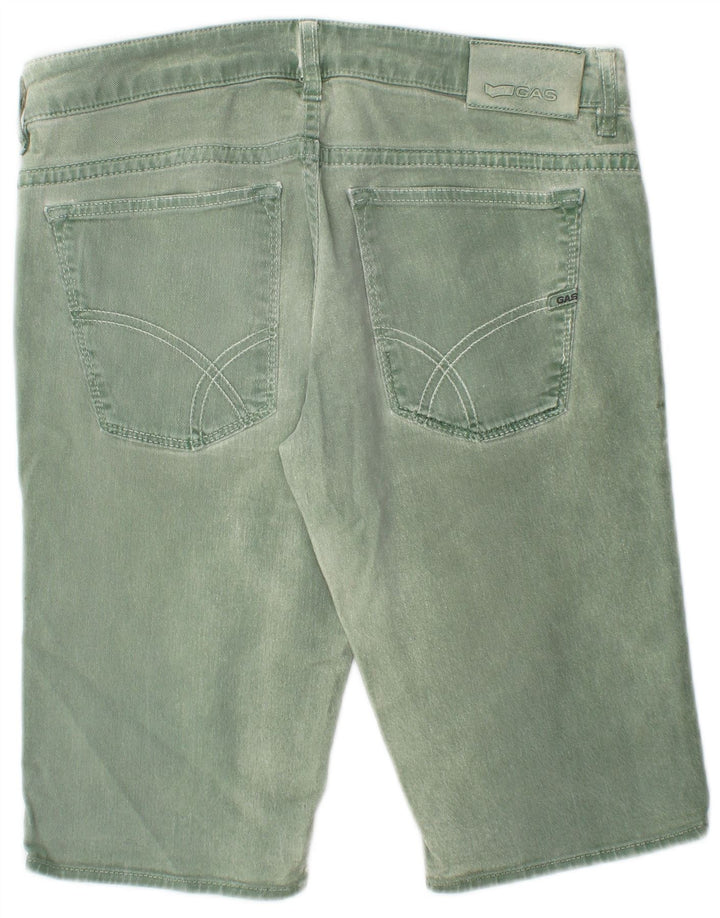 Shorts vaqueros para hombre Gas W32 Algodón verde medio