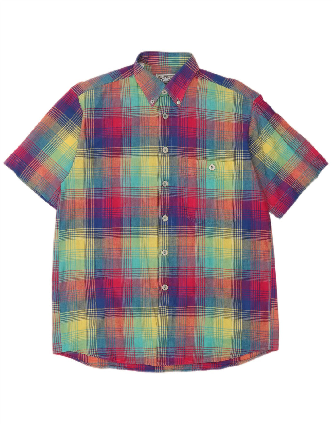 Rudnick Camisa de manga corta para hombre talla 39/40 mediana cuadros multicolor