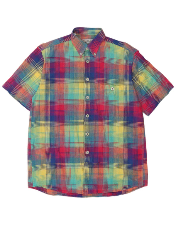 Rudnick Mens Short Sleeve Shirt Size 39/40 Medium Multicoloured Check