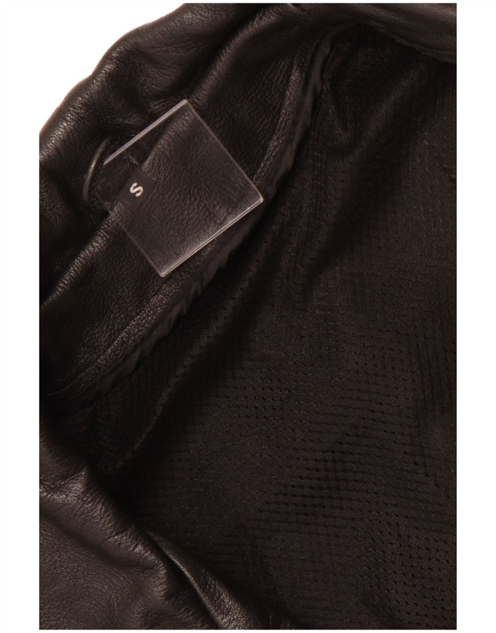 VINTAGE Chaqueta biker de cuero para hombre Reino Unido 36 Pequeño Negro