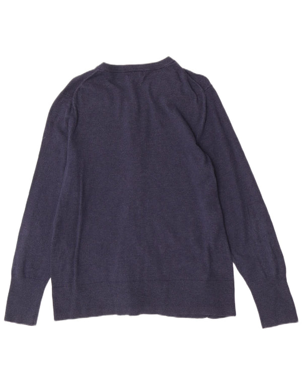 Eddie Bauer Suéter tipo cárdigan de ajuste regular para mujer UK 44 Grande Azul marino