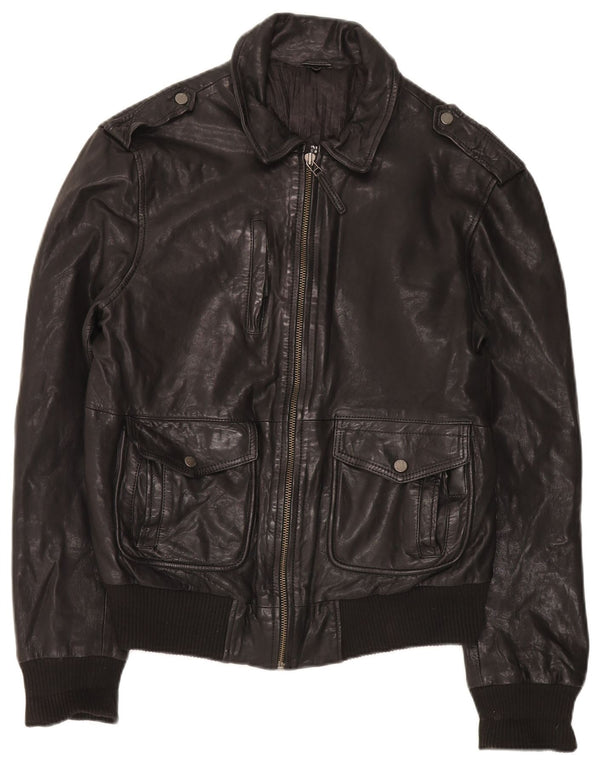 Vintage hombres chaqueta bomber militar Reino Unido 40 grande negro